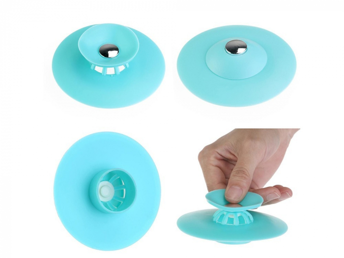 Dop chiuveta/cada din silicon, universal, rezistent la temperaturi ridicate/scazute - Albastru deschis [4]