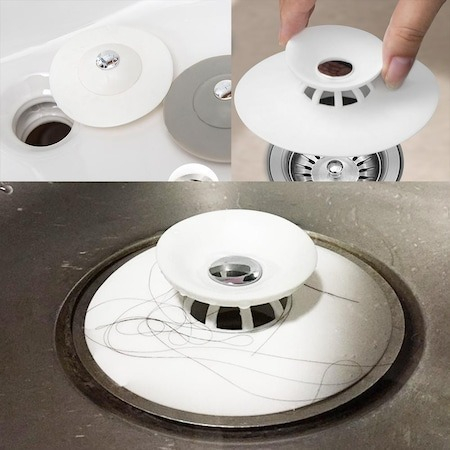 Dop chiuveta/cada din silicon, universal, rezistent la temperaturi ridicate/scazute - Alb [4]