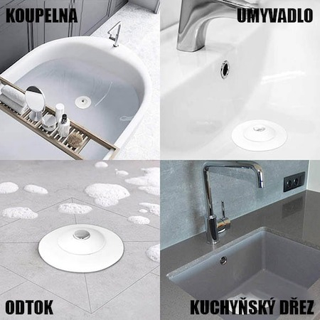 Dop chiuveta/cada din silicon, universal, rezistent la temperaturi ridicate/scazute - Alb [5]