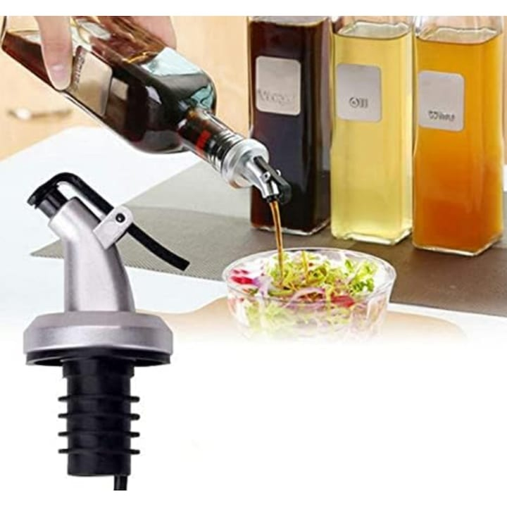 Dop picurator Dodaco, plastic și cauciuc, argintiu/negru, 8x3.5 cm [4]