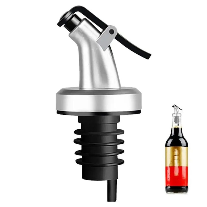 Dop picurator Dodaco, plastic și cauciuc, argintiu/negru, 8x3.5 cm [9]