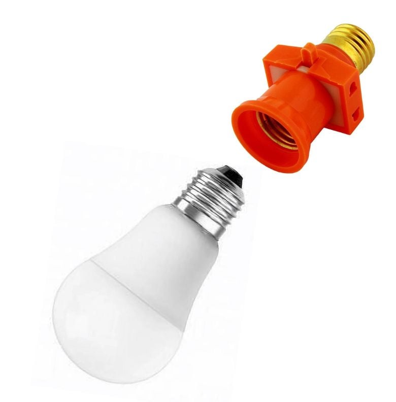 Dulie cu intrerupator si stecher, cu bec LED E27 15W, alb neutru 4500K, fix, alb [1]