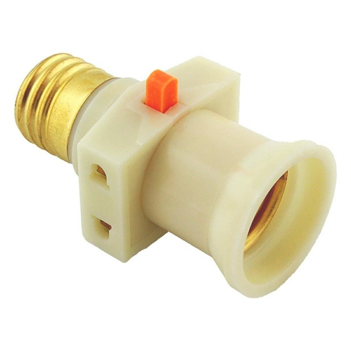 Dulie cu intrerupator si stecher, cu bec LED E27 5W, alb neutru 4500K, fix, alb [2]