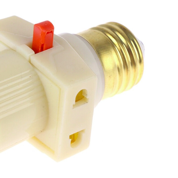 Dulie cu soclu E27, conectare 2 dispozitive, intrerupator, 60W, 4A, 220-250 V, plastic, alb [2]