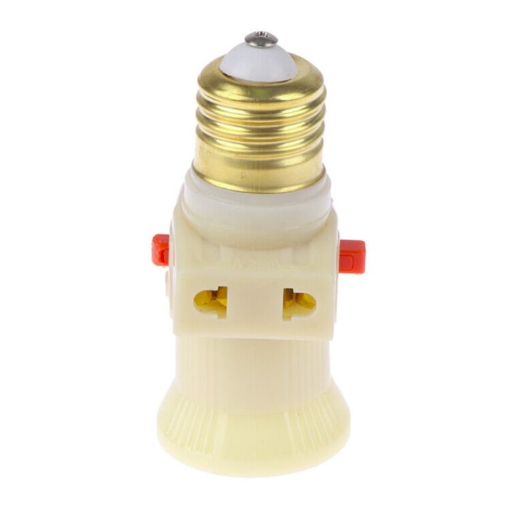 Dulie cu soclu E27, conectare 2 dispozitive, intrerupator, 60W, 4A, 220-250 V, plastic, alb [5]