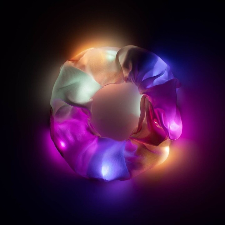 Elastic pentru par, 10 lumini LED, 3 moduri de iluminare, roz [5]