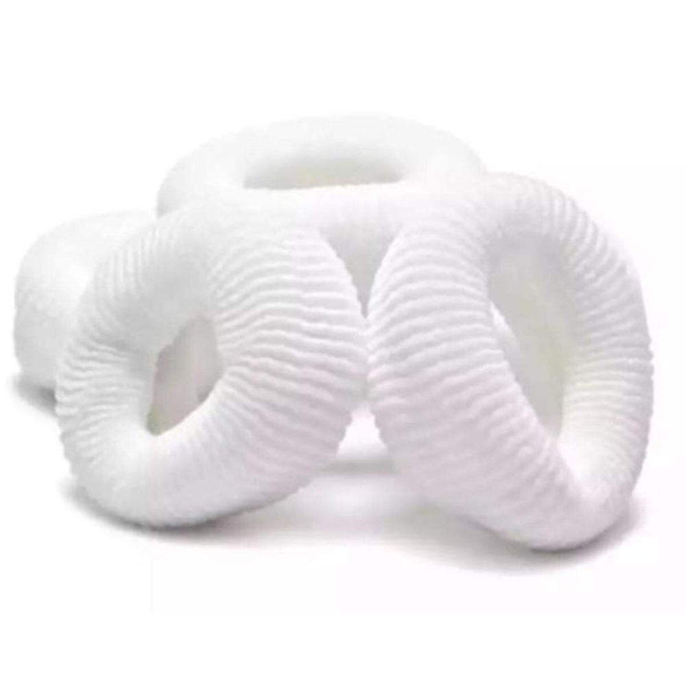 Elastice albe pentru par, set 10 buc, diametru 2.5 cm, model spiralat flexibil, accesorii fara urme pentru prinderea confortabila a parului [7]