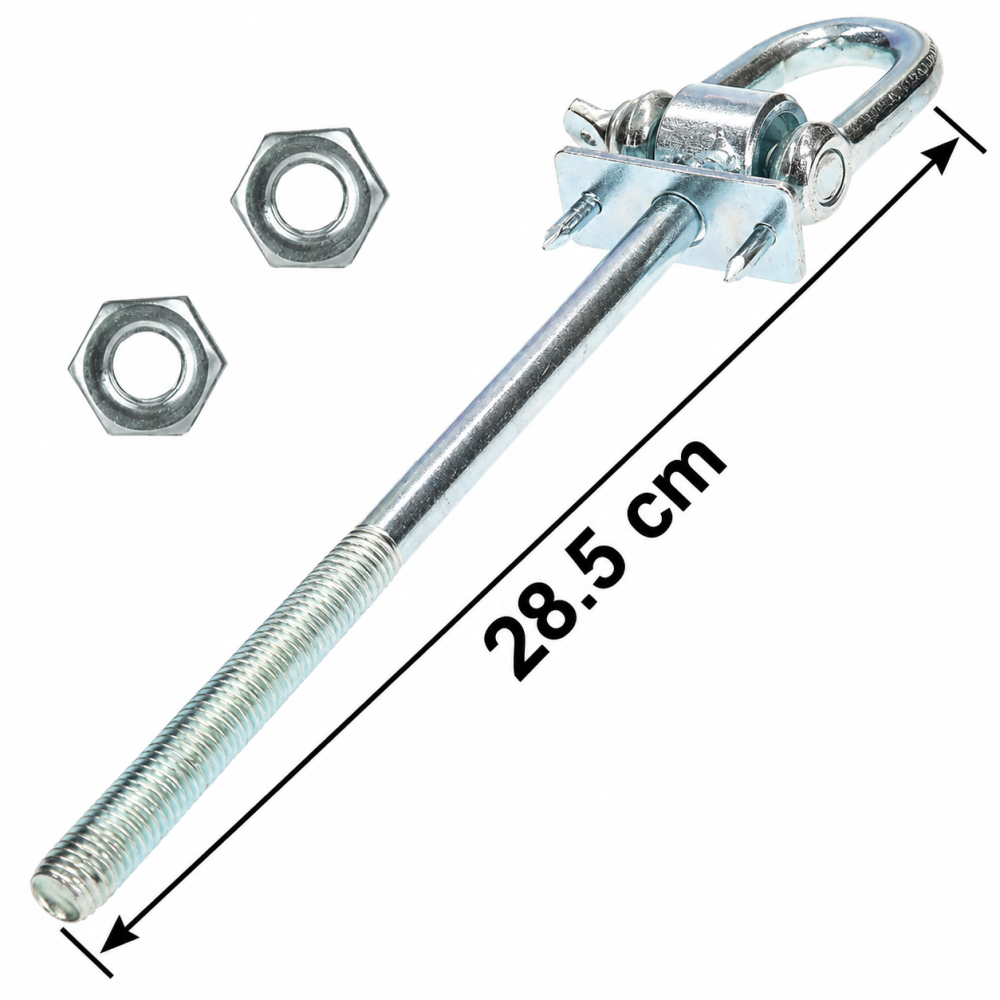 Element fixare argintiu 285 mm cu 2 piulite pentru leagan si balansoar [4]
