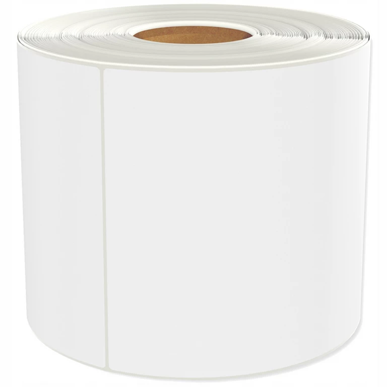 Etichete termice autoadezive albe 100 x 150 mm, rola 500 etichete, perforate, adeziv puternic, pentru AWB, curierat, depozit si logistica, printare fara ribon [9]