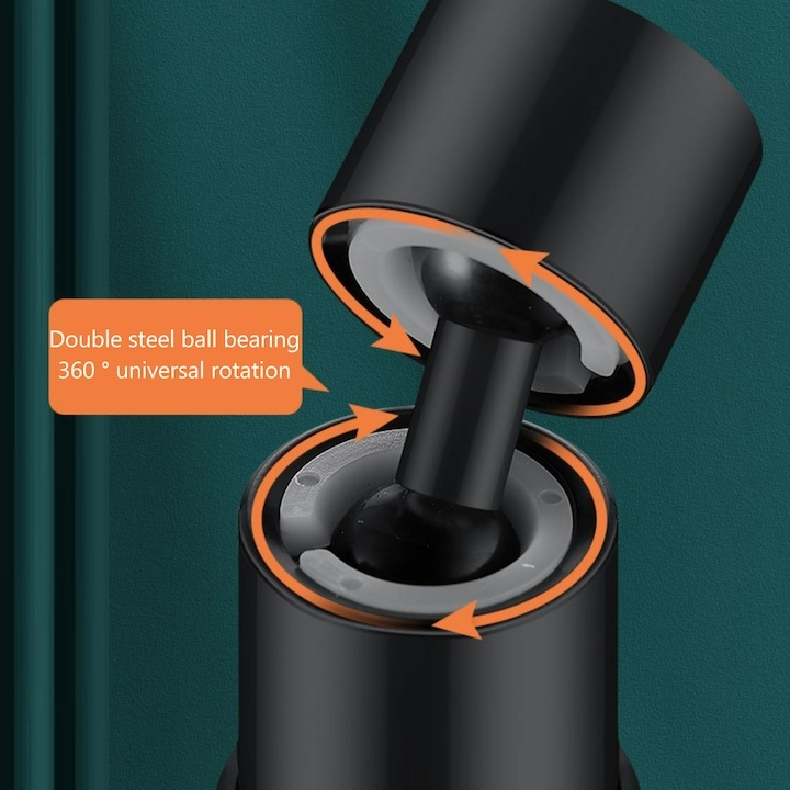 Extensie pentru robinet, 3 tipuri de jet, rotativ 360°, ABS/otel inoxidabil, economisire consum apa, universal, negru, 14 x 5 x 2.2 cm [3]