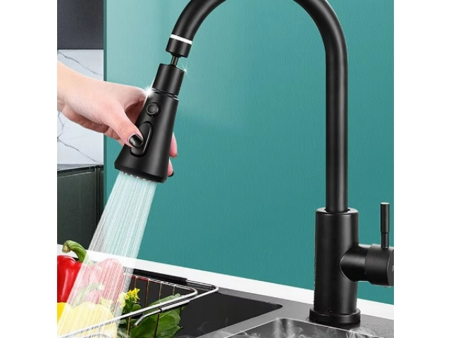 Extensie pentru robinet, 3 tipuri de jet, rotativ 360°, ABS/otel inoxidabil, economisire consum apa, universal, negru, 14 x 5 x 2.2 cm [10]