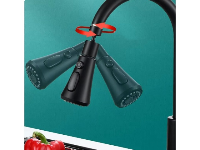 Extensie pentru robinet, 3 tipuri de jet, rotativ 360°, ABS/otel inoxidabil, economisire consum apa, universal, negru, 14 x 5 x 2.2 cm [9]