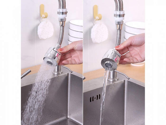 Extensie robinet flexibila 360 grade cu 2 moduri de pulverizare 17 cm lungime [2]