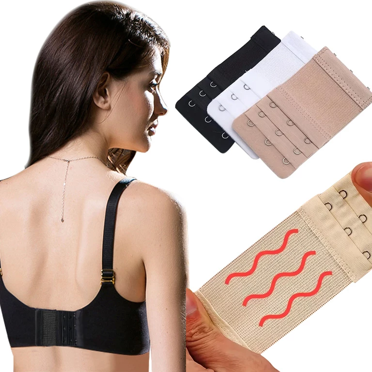 Extensori pentru sutien, set 3 bucati, 3 culori, 3 randuri de carlige, banda elastica, 5.5 x 9.7 cm, accesorii pentru marirea circumferintei sutienului [10]
