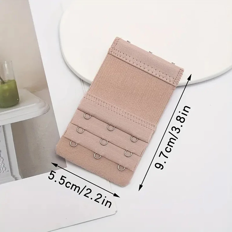 Extensori pentru sutien, set 6 bucati, 2 negre, 2 albe, 2 bej, 3 randuri de carlige, banda elastica, 5.5 x 9.7 cm, accesorii pentru ajustarea circumferintei [5]