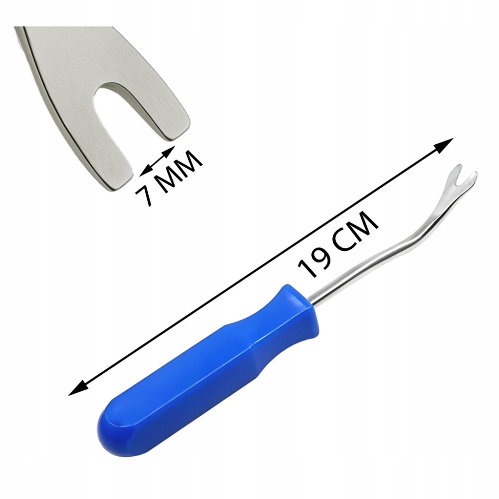 Extractor clipsuri auto 19 cm, levier profesional pentru demontare tapiterie, panouri si ornamente, varf metalic in U, maner ergonomic [5]