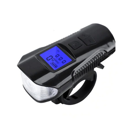 Set stop si far pentru bicicleta cu kilometraj LCD 5 functii,claxon,rezistent la apa [2]