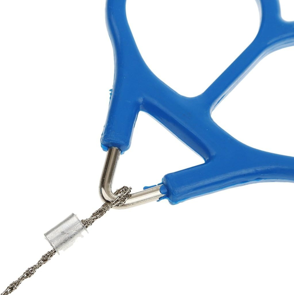 Ferastrau portabil cu lant din inox 54 cm pentru camping si survival, unealta compacta pentru taiere lemn, cu manere ergonomice rotative [4]