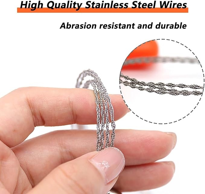 Fierastrau manual, camping, drumetii, supravietuire, lungime totala 73 cm, otel inoxidabil, portocaliu [11]