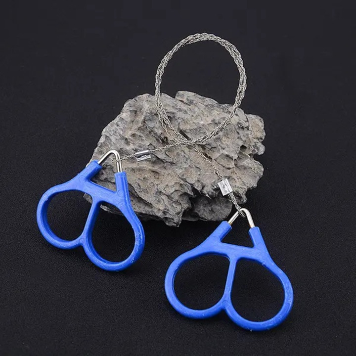 Fierastrau manual cu sarma pentru crengi si lemn, albastru, manere duble, compact si portabil pentru camping si activitati outdoor [2]