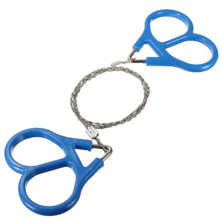 Fierastrau portabil din sarma otel pentru camping si supravietuire, lungime 70 cm, manere ergonomice plastic [2]