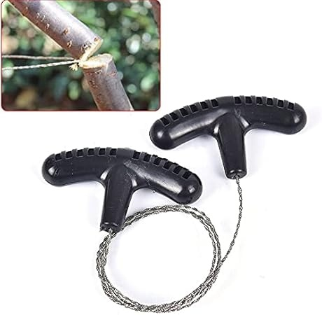 Fierastrau portabil din sarma pentru camping si supravietuire, cablu otel 60 cm, manere ergonomice plastic [3]
