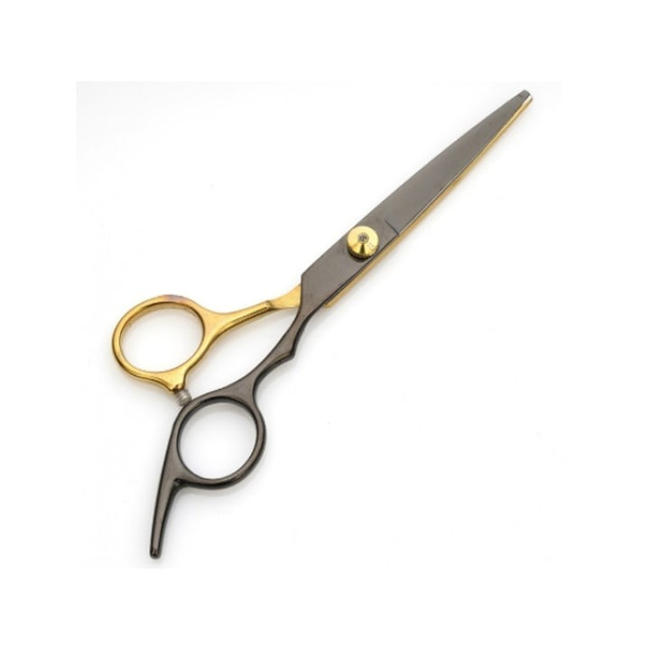 Foarfeca de tuns, din inox, lungime 17 cm, negru/auriu [5]