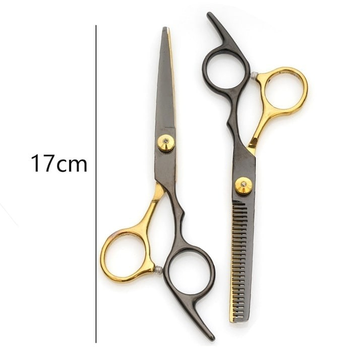 Foarfeca pentru filat, din inox, lungime 17 cm, negru/auriu [3]
