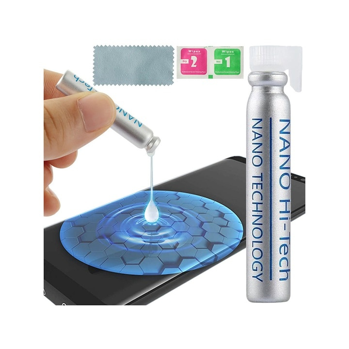 Folie lichida pentru protectia ecranului, universala, duritate 9H, strat transparent, aplicare usoara, tehnologie hydrogel, compatibila cu orice smartphone [4]