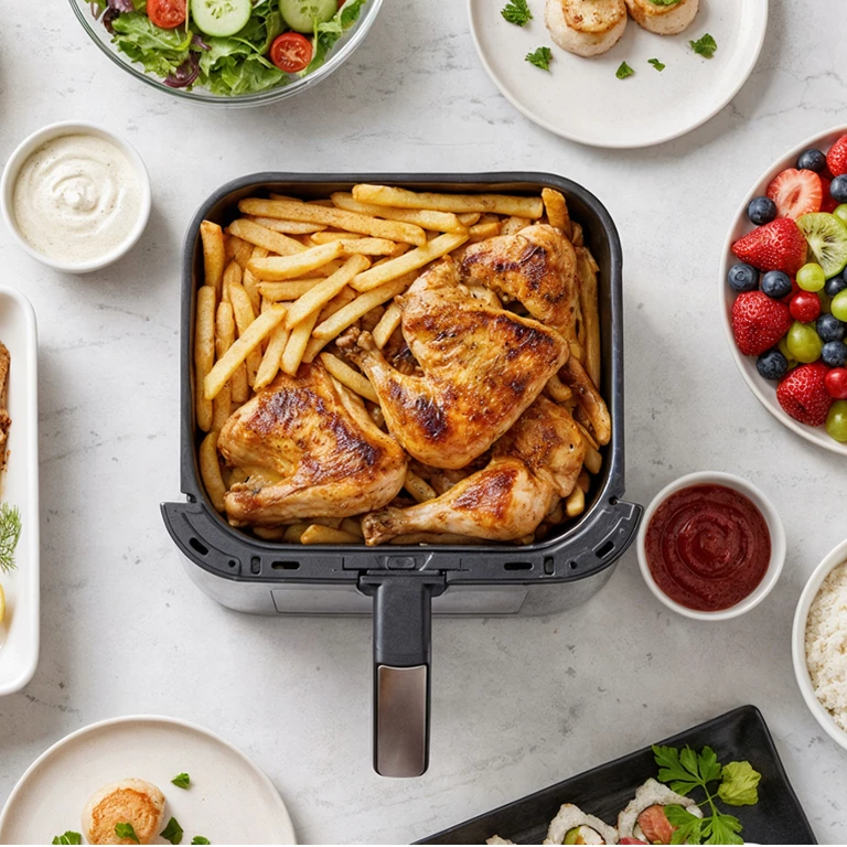 Friteuză cu aer cald 5L 1500W 8 programe puternice [6]