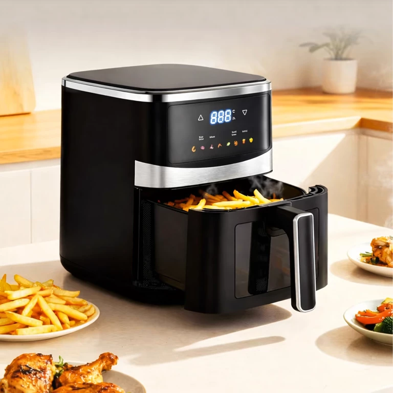 Friteuză cu aer cald 5L 1500W 8 programe puternice [4]