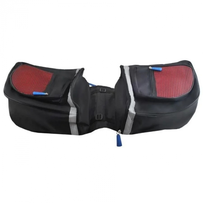 Geanta dubla pentru Bicicleta, cu montare pe portbagaj, negru, 4x compartimente [8]