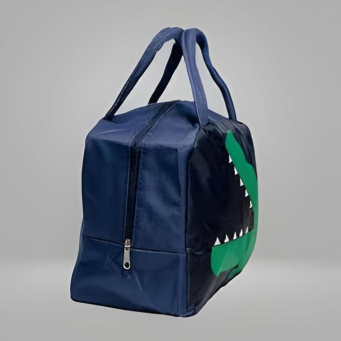 Geanta frigorifica pentru copii, model dinozaur, panza Oxford impermeabila, portabila, 22 x 14 x 19 cm, albastru/verde [5]