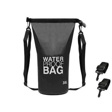 Geanta/rucsac camping, impermeabila, curea umar, PVC, negru, 30 L, 41.5x57 cm [2]