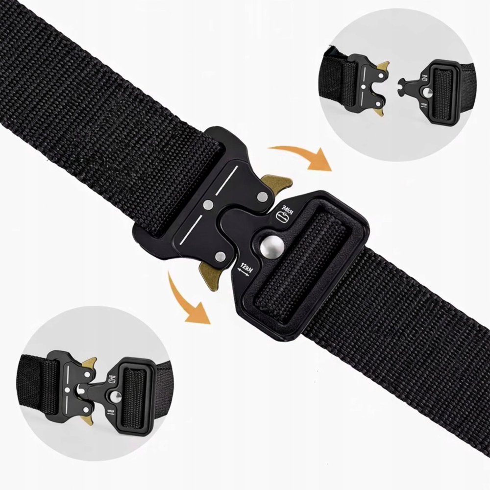 Geanta tactica neagra 18 x 12 x 6 cm, cu centura tactica reglabila, sistem Molle, poliester Oxford, catarama metalica cu eliberare rapida, EDC, unisex [12]