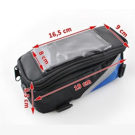 Geanta de telefon pentru bicicleta,forma dreptunghiulara,19x9,5x9 cm - Negru [2]
