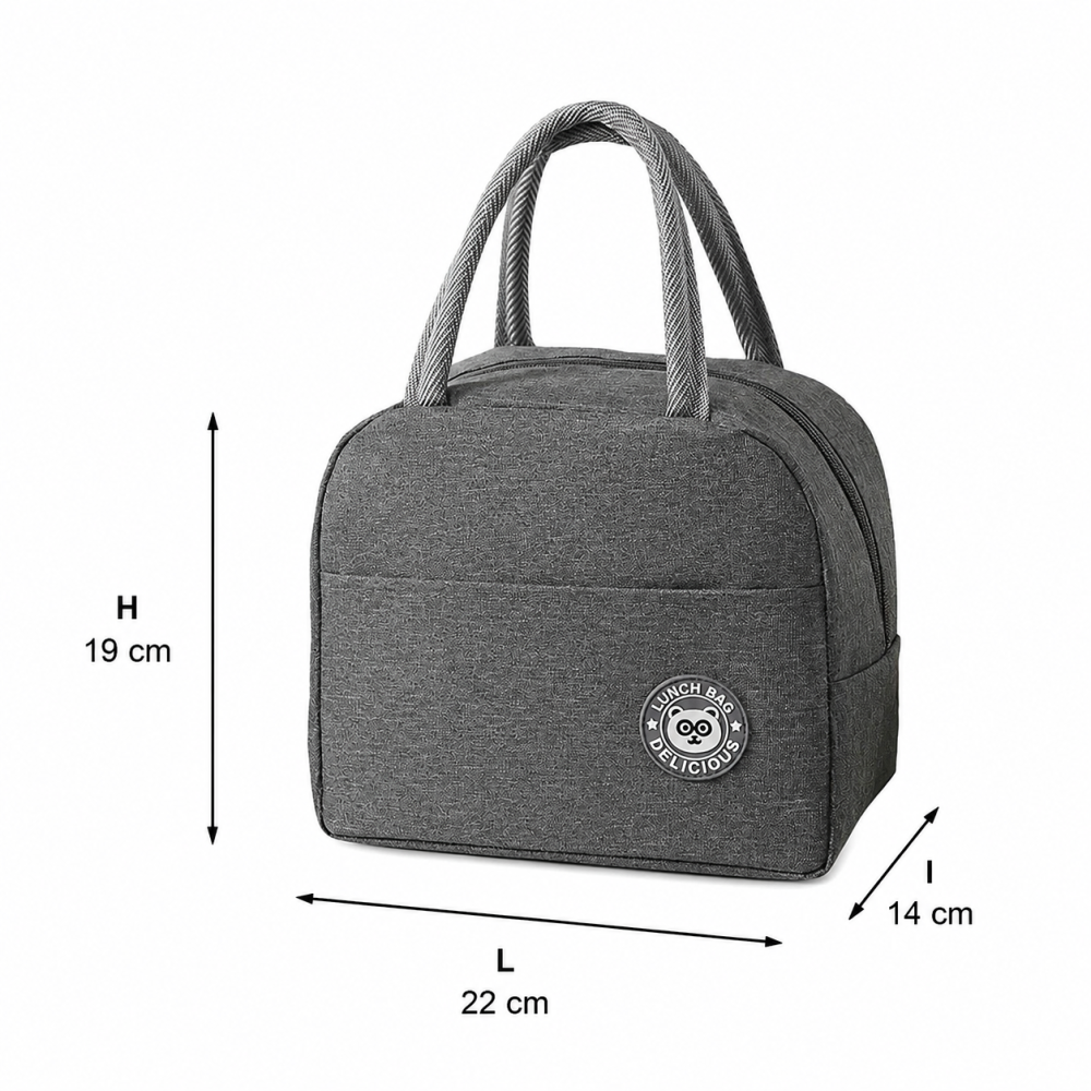Geanta termica gri 22 x 14 x 19 cm, capacitate 1,5 l, izolatie din aluminiu [4]