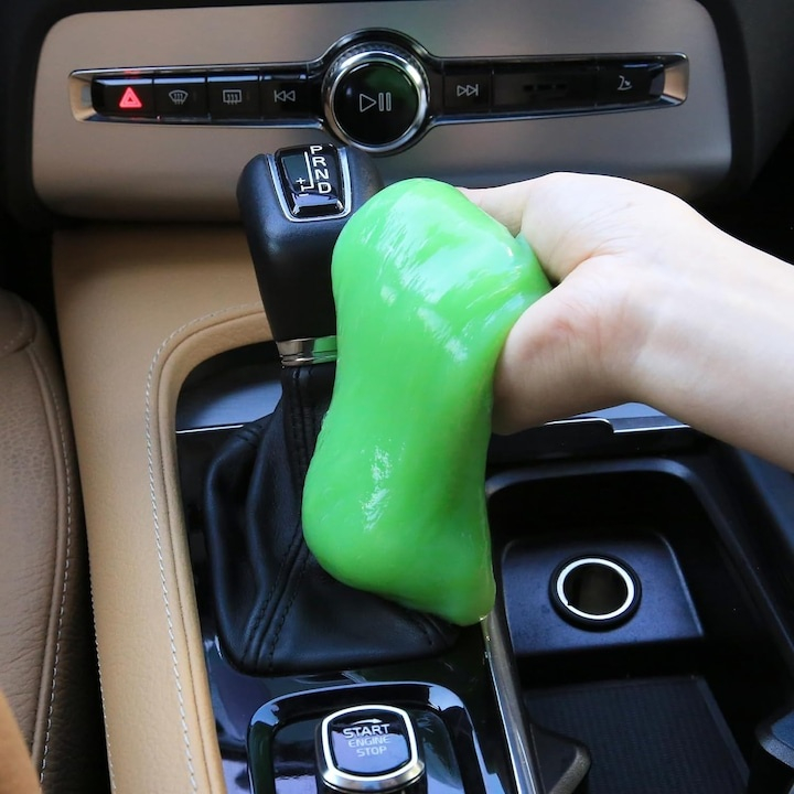 Gel slime pentru curatarea prafului si murdariei din locuri greu accesibile, material siliconic, reutilizabil, non-toxic, ideal pentru tastaturi, auto si electronice, verde [6]