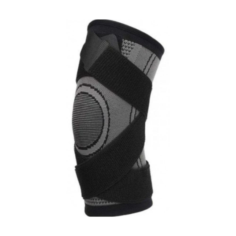 Genunchiera elastica, marime L, protectie accidentari, tip bandaj, negru/gri [1]
