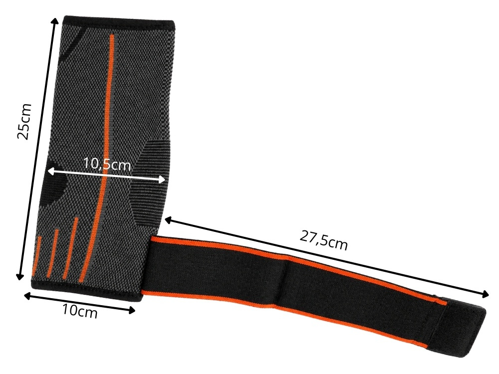 Glezniera ajustabila, elastica, protectie glezna, prindere cu velcro, material elastic, respirabil, 25 x 10 cm, gri/portocaliu [2]