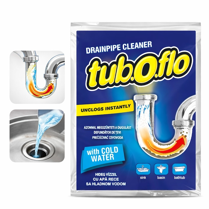 Granule pentru desfundat tevi cu apa rece, actiune rapida pentru chiuveta si scurgeri, 60 g – 1 bucata [5]