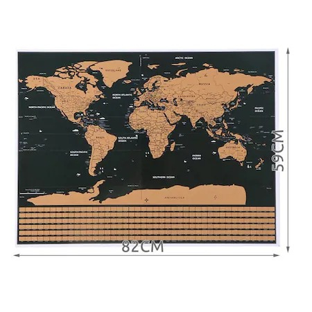 Harta razuibila a lumii,cu drapele si accesorii incluse, pentru copii si pasionati de calatorii,82x59 cm - Multicolor [6]