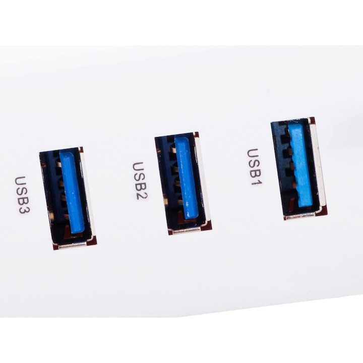 Hub 4x port USB, transmisie rapida, 5 Gbps, 480 Mbps - Alb [4]