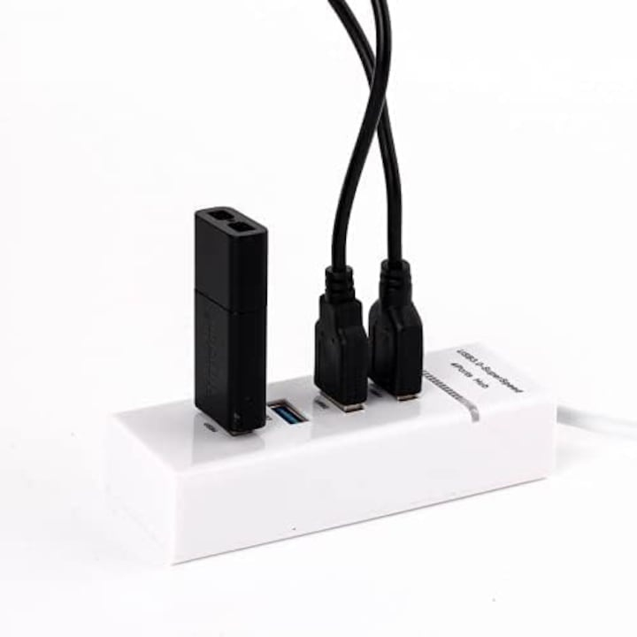 Hub USB 3.0 cu 4 porturi, Hi-Speed, alb – solutia compacta pentru conectivitate extinsa si transfer rapid de date [2]
