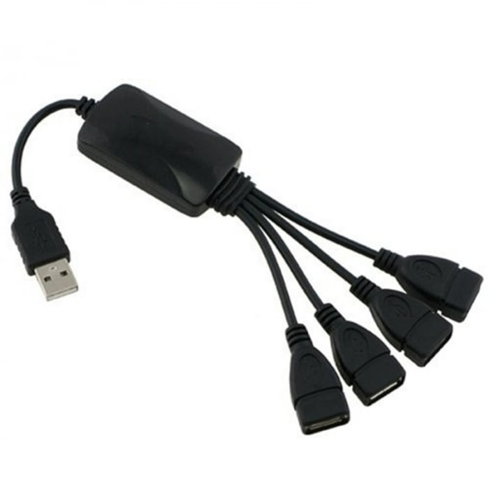 Hub port USB 4in1 cu 4 iesiri USB type A - Negru