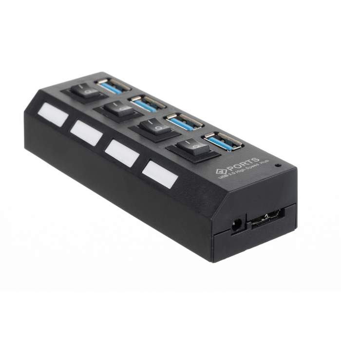 Hub 4x port USB, transmisie rapida 3.0 - Negru [3]