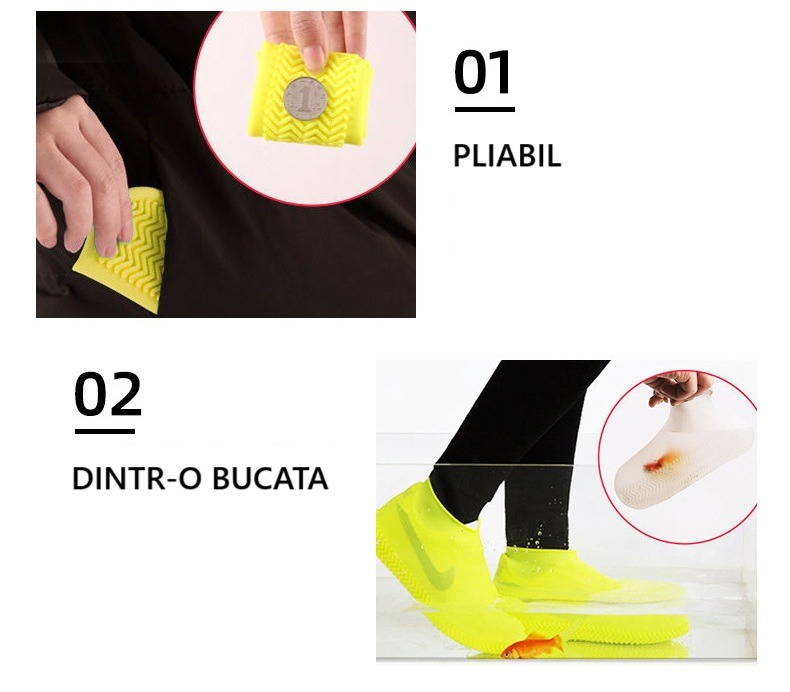 Husa impermeabila pentru incaltaminte, antiderapanta, din latex, marime L 41–47, negru [7]