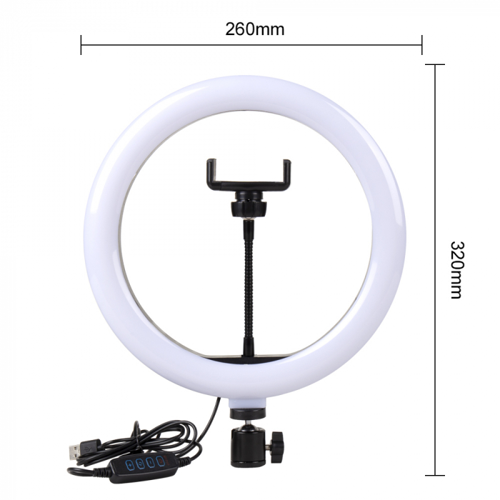 Lampa circulara LED 26 cm diametru,trepied reglabil 160 cm [2]