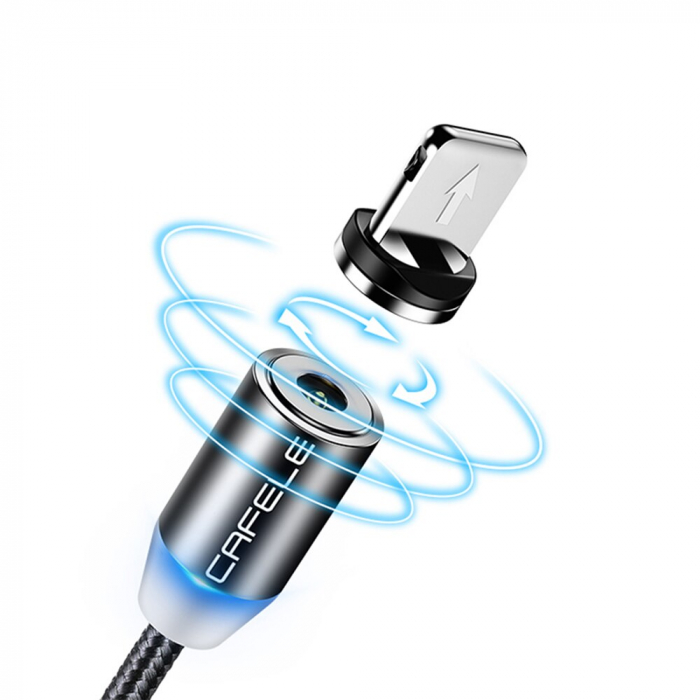 Cablu 3in1 cu 3 capete Magnetice, incarcare rapida, 120 cm - Negru [2]