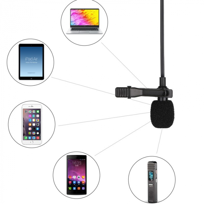 Microfonul lavalier cu stabilitate de înaltă calitate,conectivitate la smartphone [7]